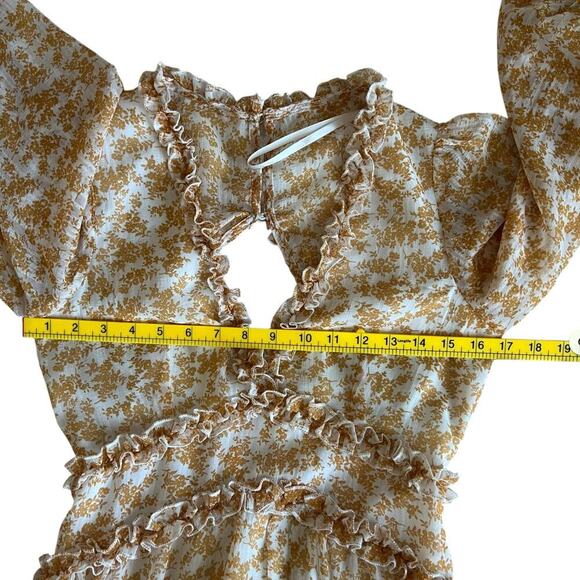 Saint + Secrets Women Dress Small Romantic Coquette Ruffle Ditsy Floral - Picture 10 of 13